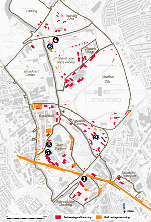 map of Olympic park site - click to read more about sites