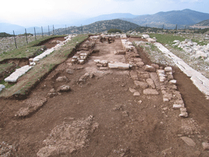 A newly uncovered temple sits high in the
mountains of southwestern Greece