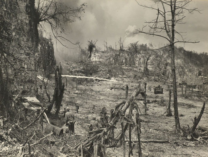 Peleliu WWII Flamethrower Attack
