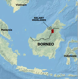 Borneo Map Kelabit Megaliths