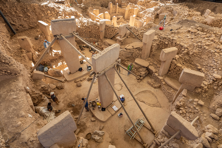 An overhead view of the excavation of one of the “special structures” at the Taş Tepeler site of Göbeklitepe, where archaeologists have been digging for more than 30 years.
