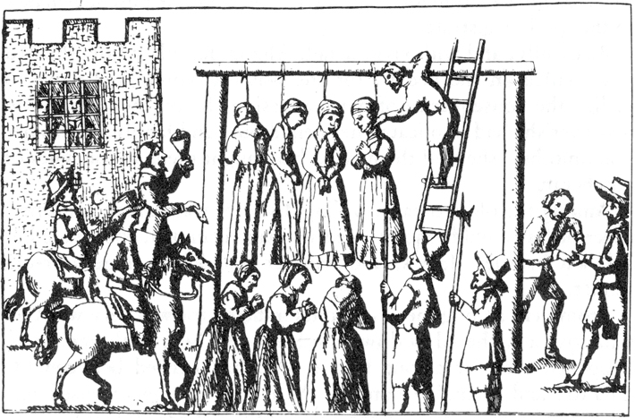 Pendle 17th Century Witchcraft Hanging Illustration
