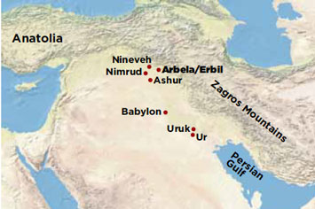 Erbil-Mesopotamia-Map