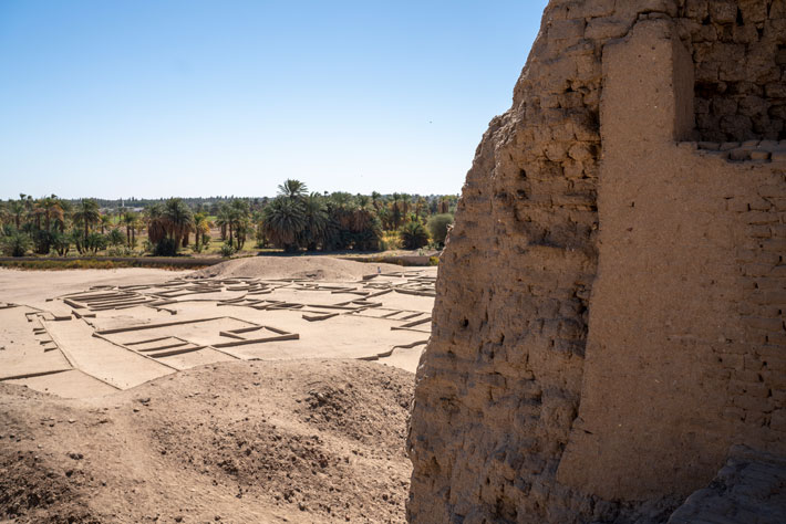 The ruins of Kerma are centered on the Deffufa, a massive mudbrick temple that now looms 65 feet above the site, but which in antiquity probably was even taller. 