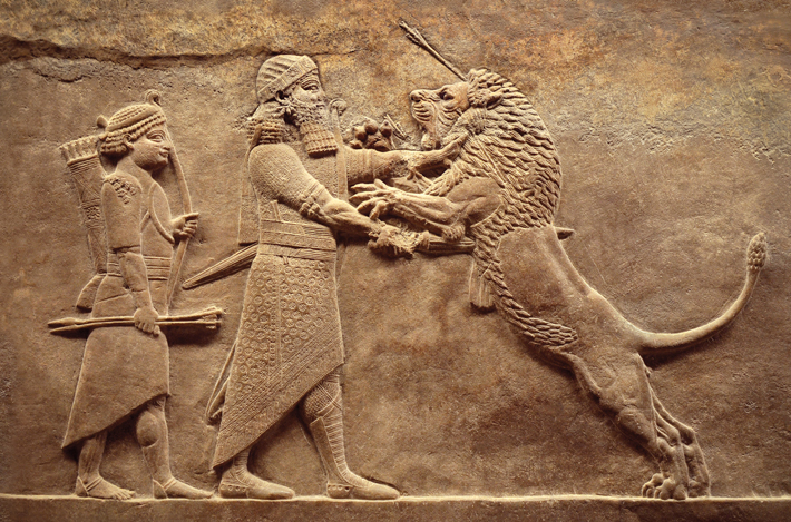Lions Nineveh Neo Assyrian Relief