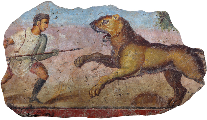 Lions Roman Venatio Fresco