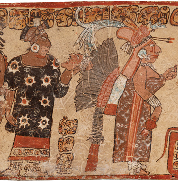 Maya Clothing Peten Vase King Queen Body Painting Detail