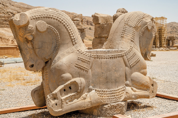 Persepolis Iran Achaemenid Apadana Bull Head Sculpture