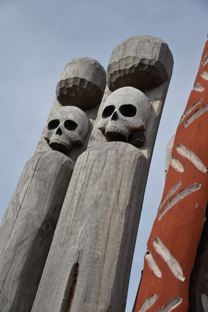 Woodhenge Carved Skulls