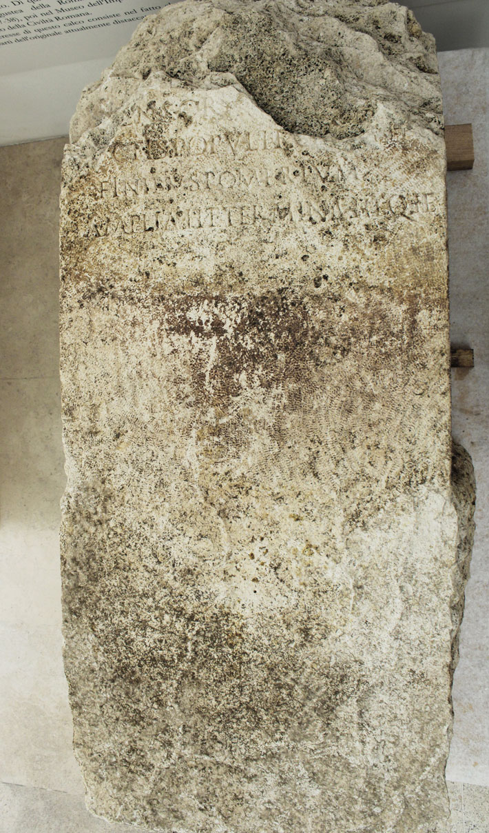 Cippus, or boundary stone, Rome, Italy (Courtesy Sovrintendenza Capitolina ai Beni Culturali)
