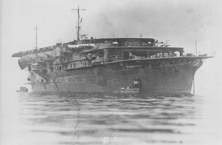 Kaga as she looked in 1930 before being retrofitted as an aircraft carrier. (Kure Maritime Museum)