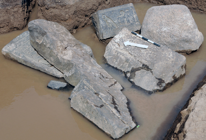 Heliopolis Egypt Basalt Blocks Sphinx Fragment