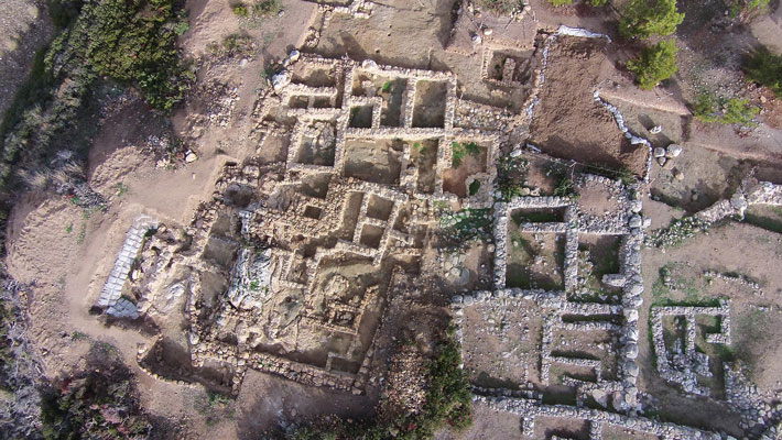 Minoans Crete Gournia Aerial Excavation
