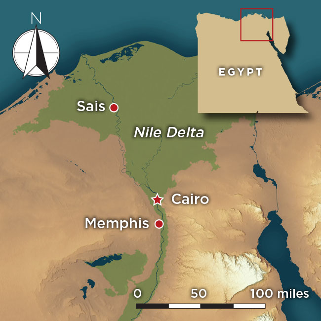 Egypt Udjahorresnet Map