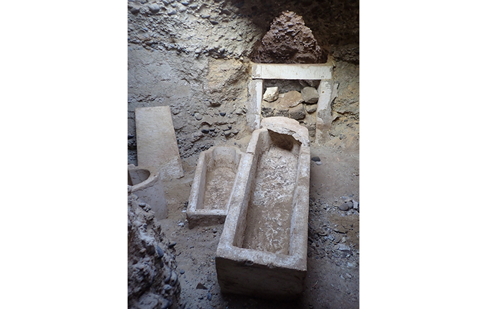 In the ancient Egyptian city of Oxyrhynchus, two empty stone sarcophagi were found in an underground tomb dating to between 332 and 30 B.C. (Egyptian Ministry of Tourism & Antiquities)