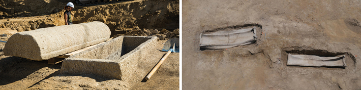 Autun Stone Sarcophagus Lead Coffins Combo