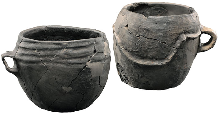 These clay vessels are among the many artifacts excavated from the Noceto pool, which included around 150 complete vases and 25 miniature vessels of a type that would have been highly valued and only used for special occasions.