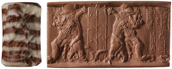 Akkadians Seal Impression Hero Lion