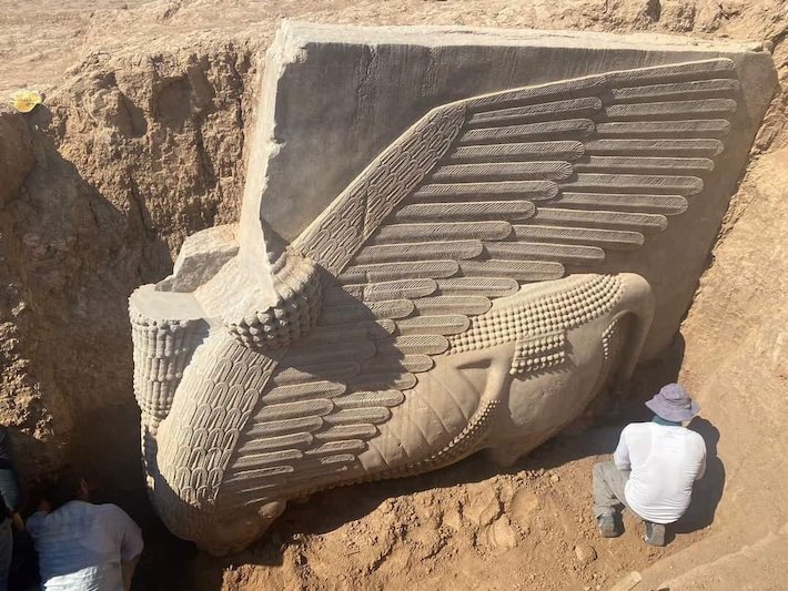Headless Lamassu Sculpture Uncovered in Iraq - Archaeology Magazine