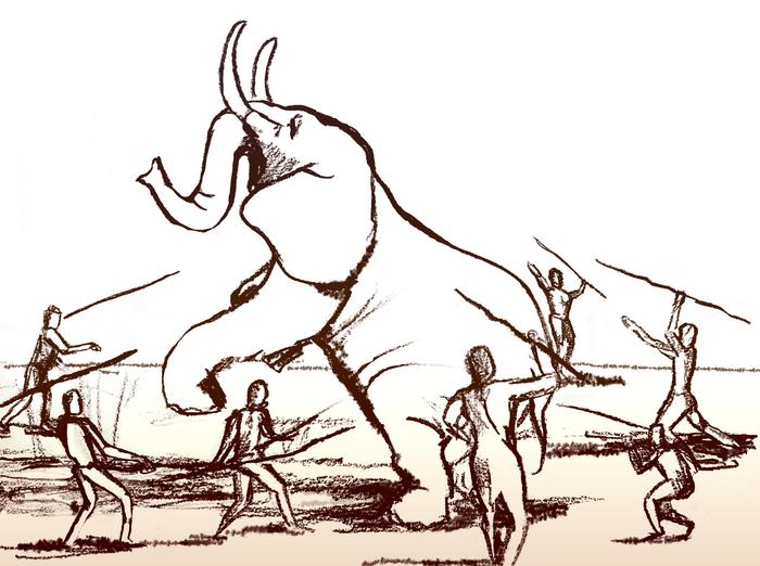 Elephant Hunting Illustration
