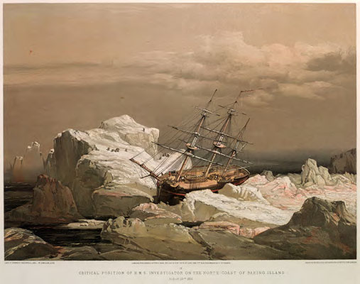 HMS Investigator trapped in the ice at Mercy Bay on Banks Island